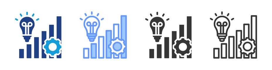 Operational Insight icon set multiple style collection