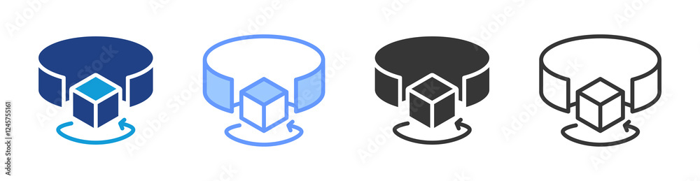 Poster Augmented Reality icon set multiple style collection
