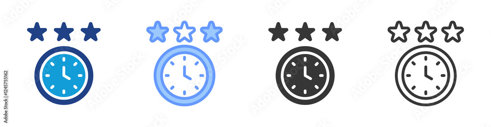 Poster Real Time Feedback icon set multiple style collection