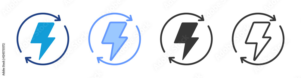 Poster Energy Efficiency icon set multiple style collection