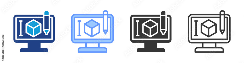Poster product design icon set multiple style collection