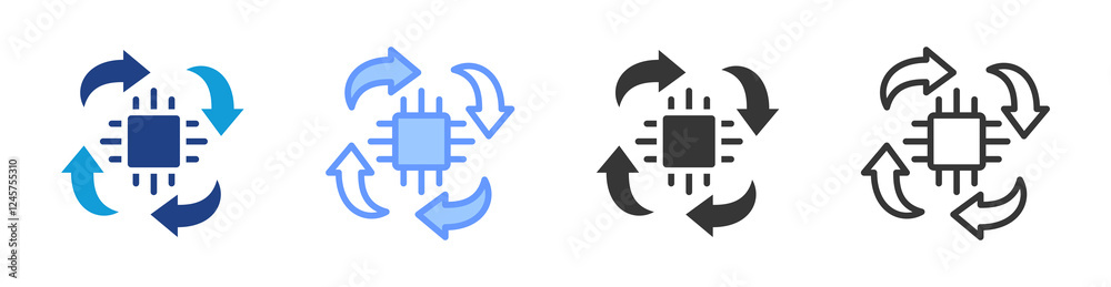 Leinwandbilder autonomous system icon set multiple style collection