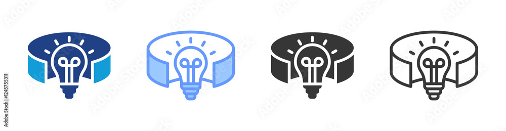 Poster Virtual Reality icon set multiple style collection