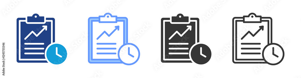 Aufkleber real time insight icon set multiple style collection
