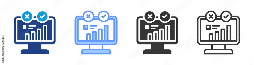 Aufkleber Data Driven Decision icon set multiple style collection