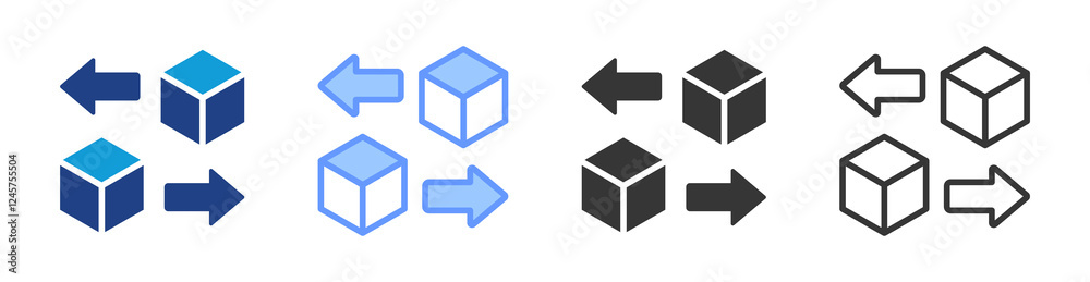 Poster Digital Replication icon set multiple style collection