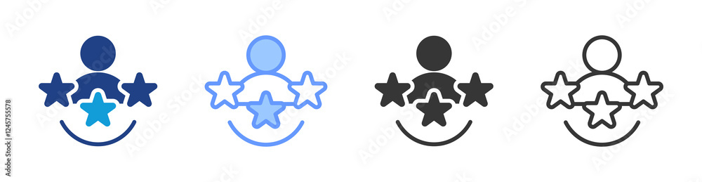 Poster Customer Experience icon set multiple style collection