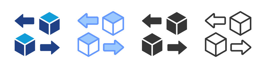 Digital Replication icon set multiple style collection