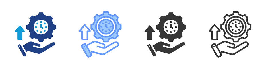 Operational Efficiency icon set multiple style collection