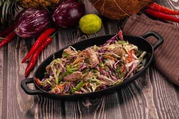 Salad with canned tuna and cabbage
