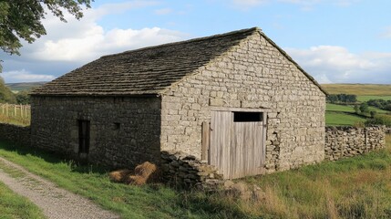 Rustic Stone Barn in a Picturesque Countryside