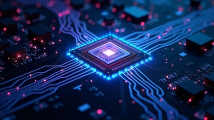 Obraz premium AI Power | The AI Chip | Digital Brain | Tech Evolution | AI Revolution