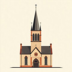 Obraz premium Stylized Illustration of a Classic Church Building