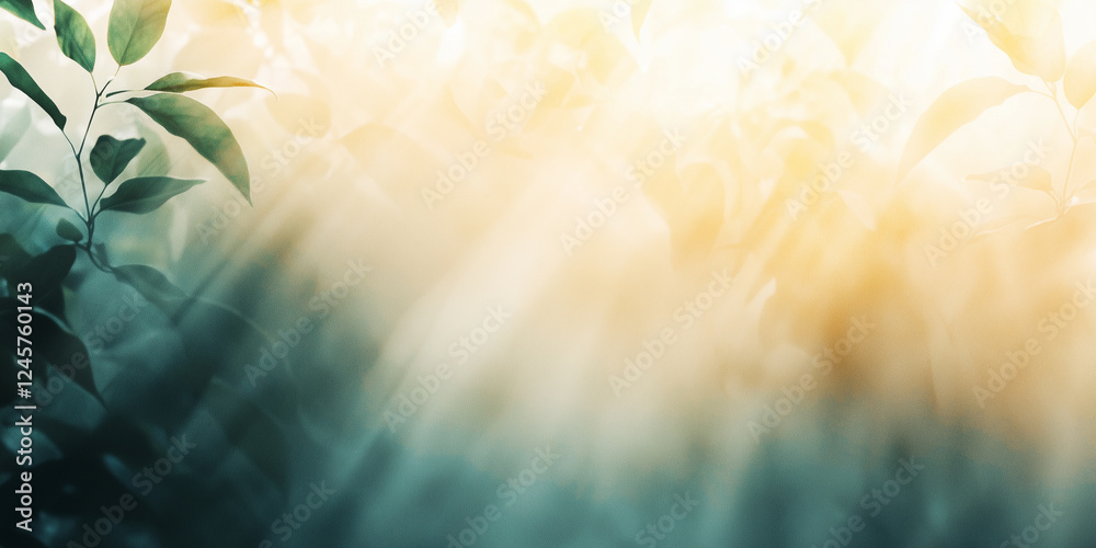 Poster Sunlight filters through leaves creating ethereal abstract scene