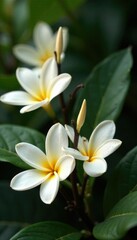 Delicate vanilla pods nestled among jasmine flowers, natural world, botanicals