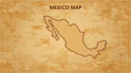 Obraz premium A Vintage Map Depicting the Borders of the Mexico. Mexico map with federal states in A vintage map based background, Political Mexico Map