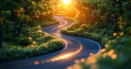 Journey to 2025: Embrace New Beginnings on the Open Road at Sunset