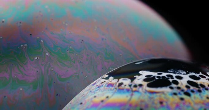 Intersection Area of the complex fluid movements on the intersection of 2 soap bubbles, one about to burst
