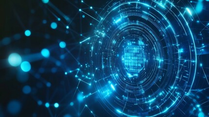 Obraz premium Abstract Digital Network Sphere: Futuristic Technology Concept