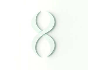 Symmetrical logo with a balance of sharp and curved lines in pastel mint on white