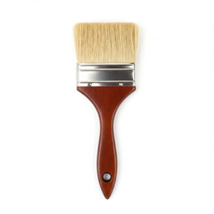  High-quality wooden handle paintbrush with soft bristles for painting and art projects,isolated on white