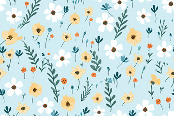 Fototapeta premium Delicate Floral Pattern with Pastel Colors and Soft Textures