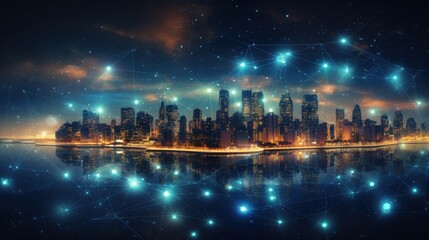 5G, 6G, Big data wireless network, high speed internet, cloud computing or connect diagram technology, Data storage, service, synchronize, online, financial, Connectivity global, smart city, Gen AI