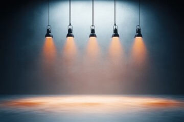 Minimalist Stage Lights Background with Soft Chiaroscuro Effect for Photography Studio