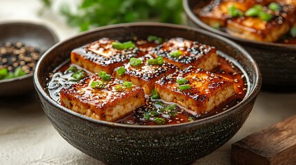 Delicious Glazed Tofu in Sesame Sauce Recipe