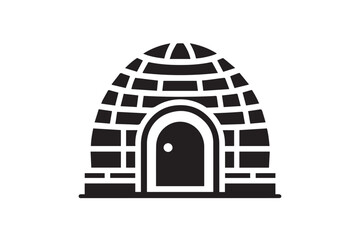 Fototapeta premium Igloo vector silhouette isolated in white background
