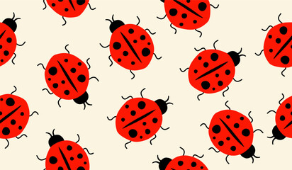 Cute ladybug pattern background vector design