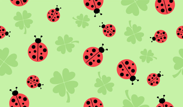 Cute ladybug pattern background vector design