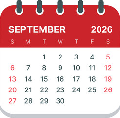 2026 calender-September