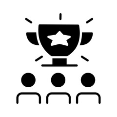 Simple Teamwork Glyph Icon for Business and Office Collaboration