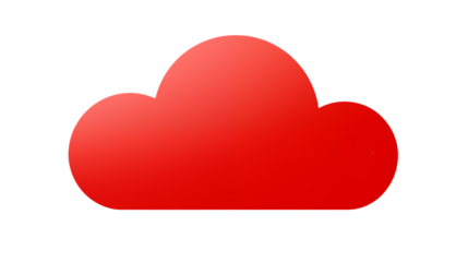 Stylized Red Cloud Graphic for Digital Design Projects and Illustrations in Various Contexts