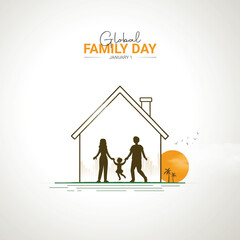 global family day. global family day creative concept design For Social Media post. Family Day