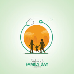 global family day. global family day creative concept design For Social Media post. Family Day