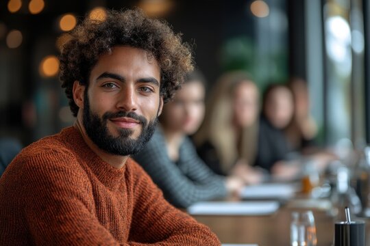 Engaged diverse professionals collaborating in a modern conference room