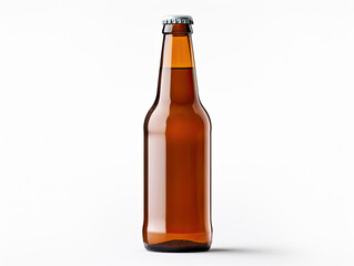 Amber Bottle Mockup on White Background