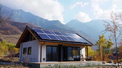 Obraz premium Off-grid solar systems integrated with graphene batteries for efficient energy storage and use