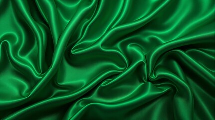 Obraz premium elegant emerald green silk fabric drape with premium texture perfect for st patrick's day branding and product advertising