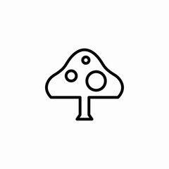 mushroom nature food fungi icon vector sign