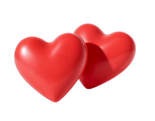 two red hearts