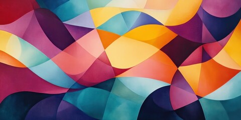 Obraz premium Colorful abstract painting featuring fluid shapes and vibrant hues in a modern artistic display