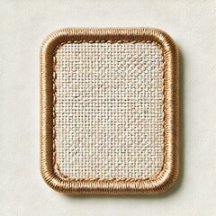 A blank rectangular patch with a beige border on a white background.