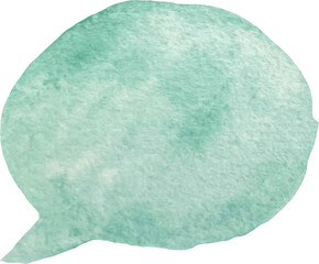 Watercolor green speech and thought communication bubble