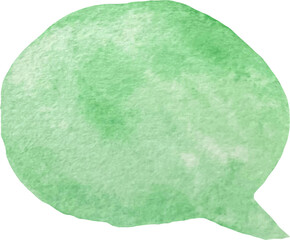 Watercolor green speech and thought communication bubble