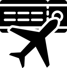 Travel Ticket Glyph Icon