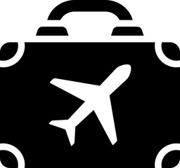Travelling Suitcase Glyph Icon