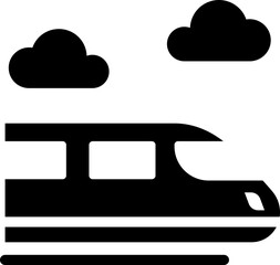 Train Journey Glyph Icon